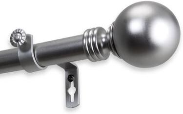 InStyleDesign Sphere 1 Inch Diameter Adjustable Curtain Rod - Satin Nickel