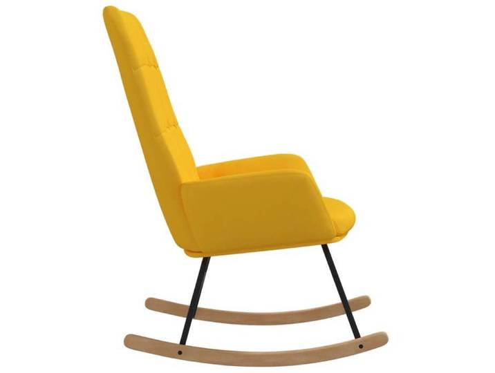 Fauteuil Allaitement - Jaune - Chaise à bascule - Rocking Chair - Jaune moutarde Tissu 70x79x101 cm F1528