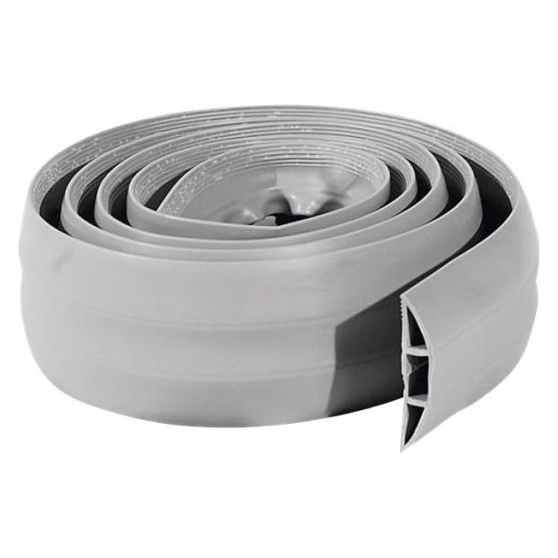 Exertis Connect PVC-Bodenkabelkanal, flexibel, 1,80 m, grau, für bis zu 5 Kabel Zum Schutz der Kabel alle (Kabelkanal, 180 cm) (753650)