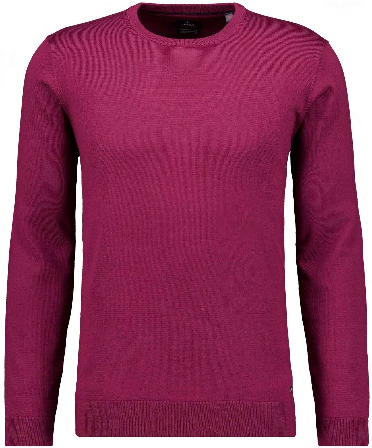 Rundhalspullover RAGMAN, Herren, Gr. 60, pink (portwein, 696), Strick, 100% Wolle, ohne Ausschnitt, Pullover Rundhalspullover portwein, 696 60