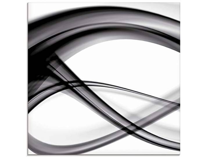 ARTland Wanddeko Glasbilder Wandbild Glas Bild einteilig 50x50 cm Quadratisch Moderne Kunst Abstrakt Modern Rauch Welle Schwarz Weiß S7KQ