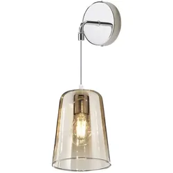 Top light Schirmwandleuchte E27 Fassung max 60W Wandlampe minimalistisches Design verstellbare Höhe max 250cm bernstein