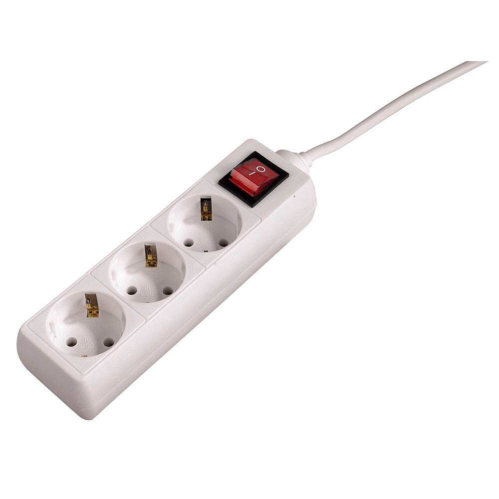 Hama 30535 3-voudige stekkerdoos met schakelaar wit