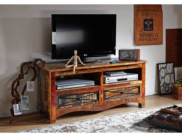 TV-Board Altholz 121x45x56 mehrfarbig lackiert NATURE OF SPIRIT #114