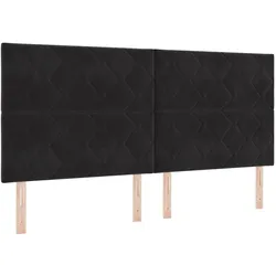 vidaXL, Boxspringbett, Boxspringbett Mit Matratze & Led Samt Schwarz (200 x 200 cm)