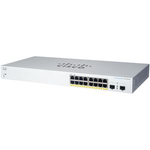 Cisco Switch Business, CBS220-16P-2G-EU, managed, 16-Port, 1 Gbit/s, 16x PoE+, 2x SFP