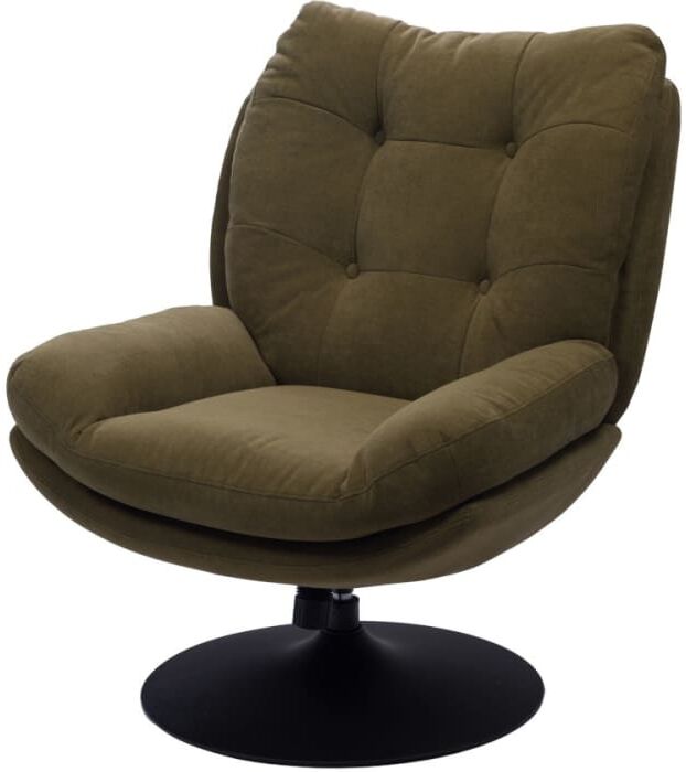Amadeus Fauteuil design et confortable pivotant kaki Vert 78x100x90cm