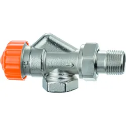 Heimeier Eclipse Thermostat-Ventilunterteil 3460-01.000 Rp 3/8xR 3/8, Axial, Messing vernickelt, verkürzt