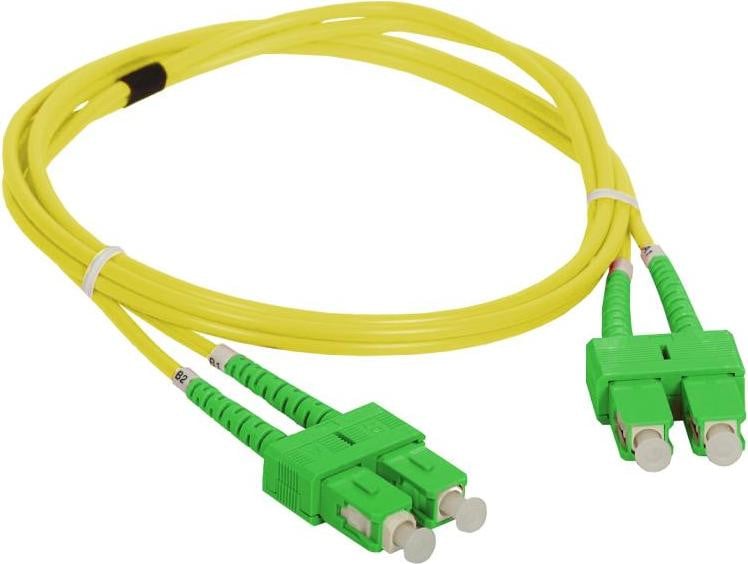 Alantec Dubbel vezel SM-patchkabel SC/APC, 1 meter, geel