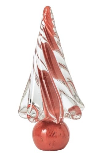 J-Line Kerstboom decoratie in kerstrood glas