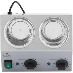 Royal Catering Sossenwärmer Saucenwärmer 2 x 1 L Flaschen Saucen warmhalten 40 - 90 °C 400 W, Speisewärmer, Silber