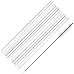 Westmark 6 Trinkhalme Glas gerade, 200 mm + Reinigungsbürstchen, 62622260