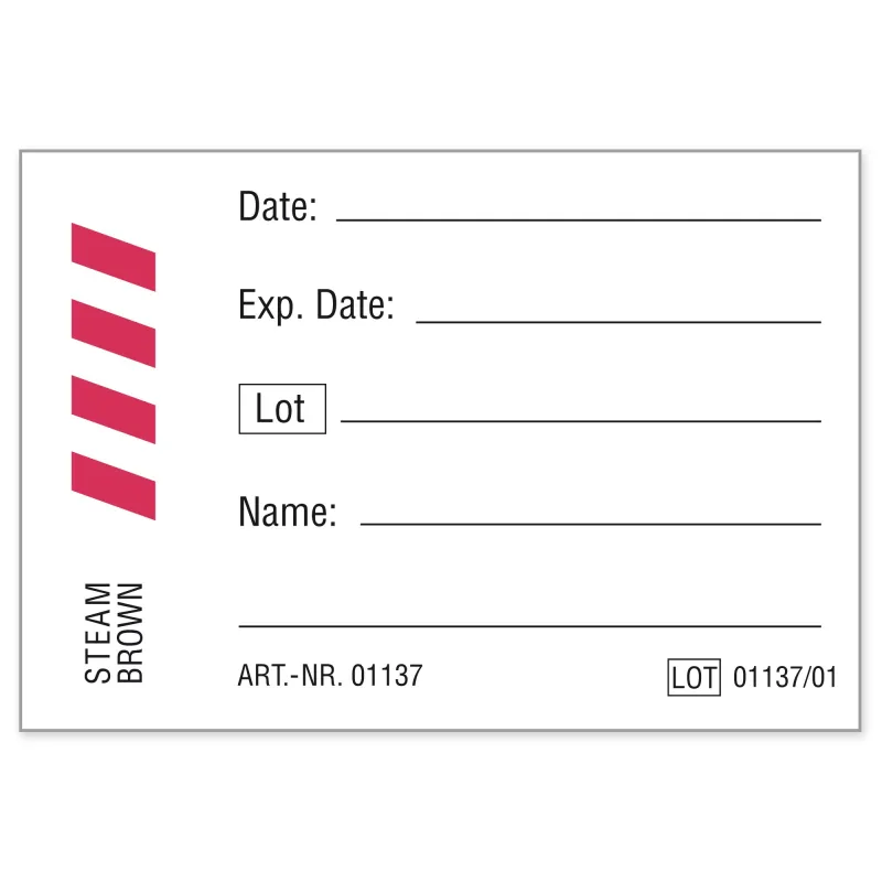 STERIS Deutschland GmbH Containerschild, 35 x 50 mm, mit Indikator (1000 Stück) NICHT selbstklebend ablösbar 01137