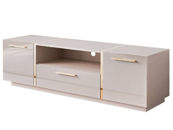 yourhouse24 TV-Schrank TV-Lowboard ONYX Kaschmir Gold Beine TV-Schrank Fernsehschrank