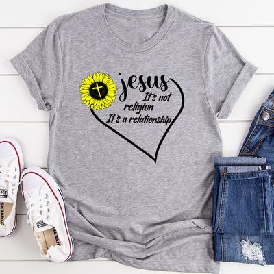 Jesus Is Not Religion T Shirt Athletic Heather 3XL
