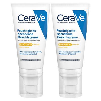 Cerave feuchtigkeitsspendende Gesichtscreme SPF 50 Doppelpack 2x52 ml Creme