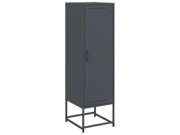Fisinber Highboard Anthrazit aus Stahl 36x39x123 cm Standregal Schlanker Schrank im Industrie-Stil für Wohnzimmer und Schlafzimmer mit 3 Fächern für geordnete Aufbewahrung.