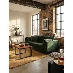 Beistelltisch – Massivholz Braun Metall 45x40x45 cm Industrial
