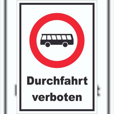 HB-Druck Durchfahrt verboten Bus Aufkleber A4 (210x297mm)