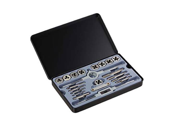 Relaxdays Taraud et filières M3 - M12\, 9 Coupes de Filetage\, taraudeuse\, Coffret taraud\, argenté