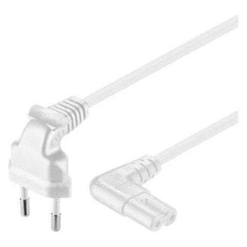 PremiumCord Kabel síÅ¥ový k magnetofonu se zahnutými konektory bílý (3 m) (KPSPM3-90W)