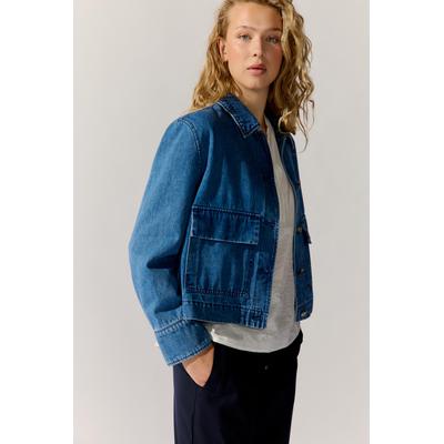 Jeansjacke THE FASHION PEOPLE, Damen, Gr. 42, blau, Obermaterial: 100% Baumwolle., unifarben, Jacken Jeansjacke