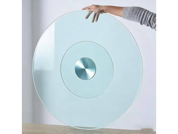 GSKFXJ Drehplatte Aus Gehärtetem Glas 60 90 100cm Rund Tisch Drehteller Lazy Susan Großer Esstisch Drehplatte, Einfaches Teilen Von Speisen(32 /80cm)