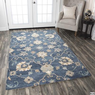 NAVATEXTURA Napoli Hand-tufted Floral Scrollwork Wool Rug