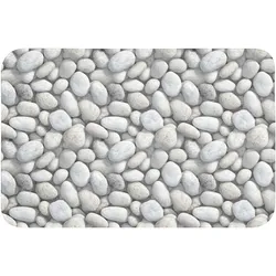 WC-VORLEGER Steine - Grau - Oval Toilettenvorleger 60x40 cm