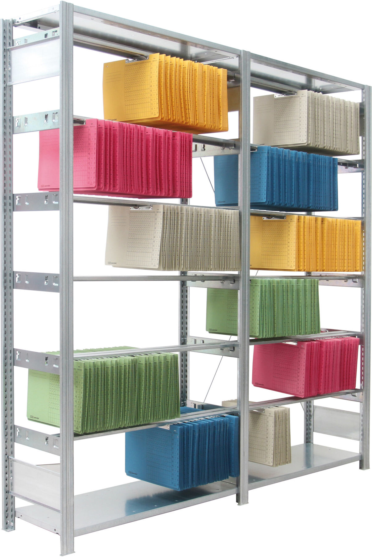 Regalwerk BERT-Pendelhefter-Regal Zippel Grundfeld HxBxT 2000x1005x350 mm 6 Ebenen (B3-84220-35)
