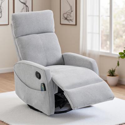 ZWYO HOSIMU Compact Velvet Manual Recliner with 360° Swivel, Easy-Open Button, Soft Comfortable Armchair Sofa for Living Room