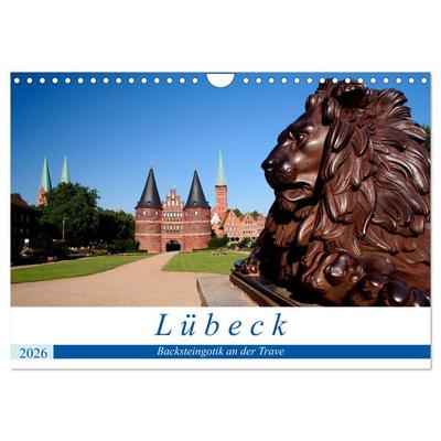 Lübeck Backsteingotik an der Trave (Wandkalender 2026 DIN A4 quer), CALVENDO Monatskalender