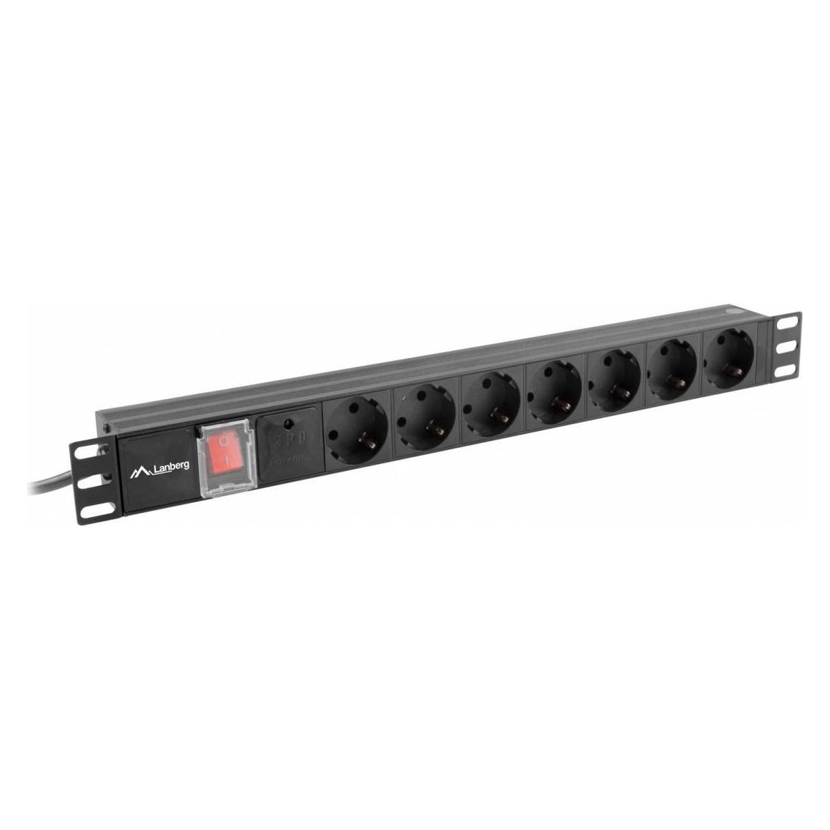 Lanberg Stromverteilereinheit (7x, Typ 25, 2 m) (PDU-07F-0200-BK)