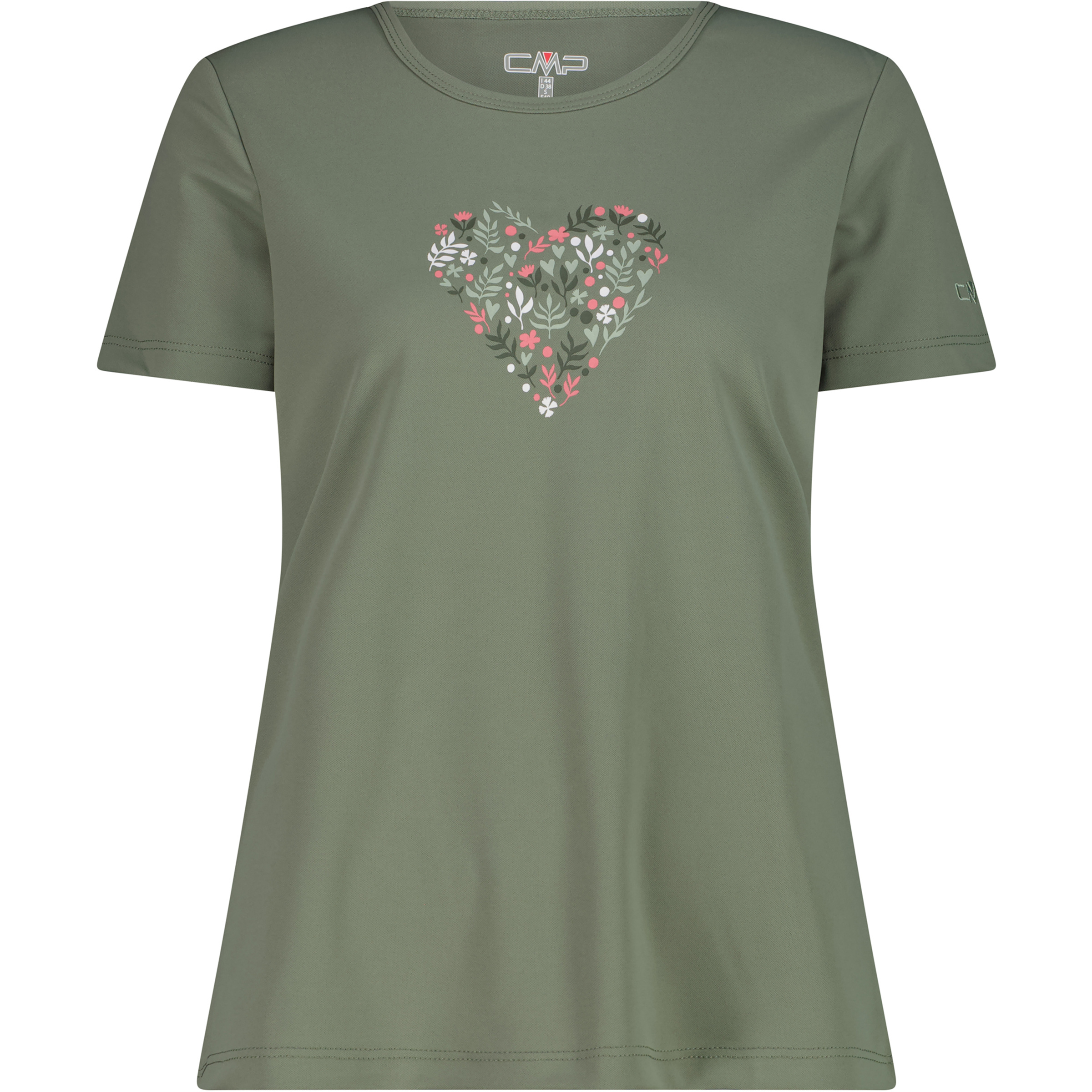 CMP Print Damen T-Shirts oliv Größe L Trekking Geruchsneutralisierend