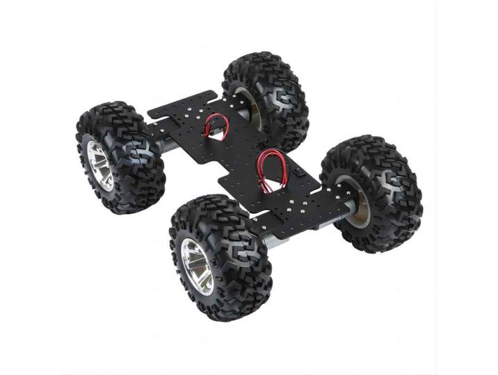 Châssis de voiture intelligent 4x4 Ackerman tout-terrain avec roue de 130 mm et moteur 12V DC, voiture RC pour kit robot Arduino, voiture robot programmable DIY