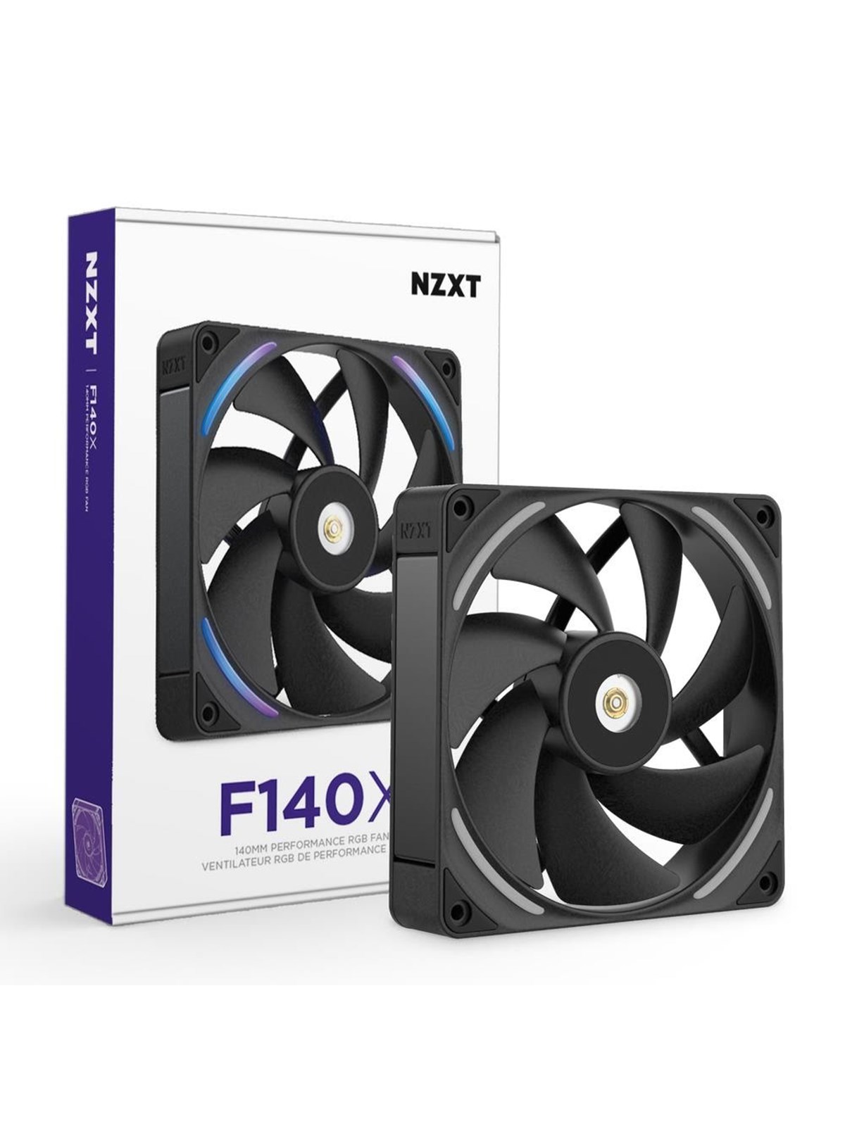 NZXT F140X - Gehäuselüfter - 140mm - Schwarz mit RGB LED - 41 dBA