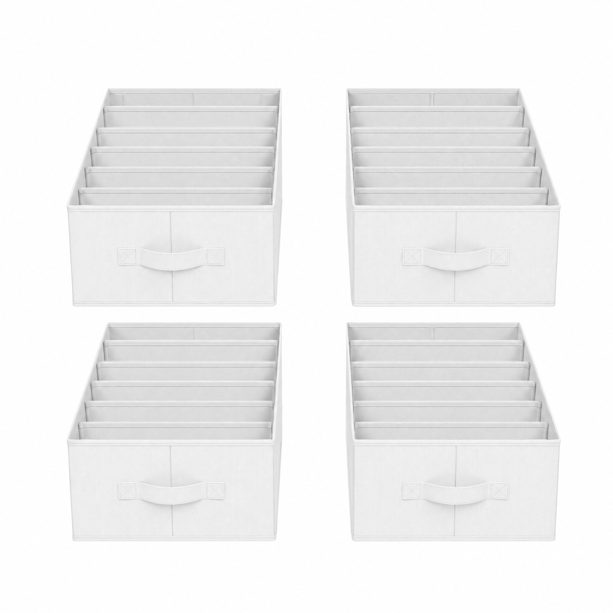 SONGMICS Kleiderschrank-Organizer 4er Set, Aufbewahrungsbox 6 Fächer, faltbar RUSB35009W04