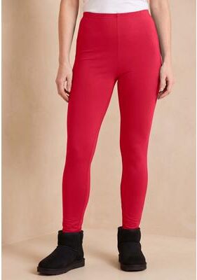 Plus Size Women's Plus Size Essential Stretch Ankle Length Pull-On Legging by Roaman's in Vivid Red (Size M) Activewear Workout Yoga Pants