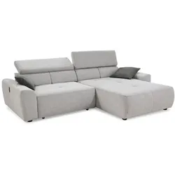 Ecksofa mit Funktion Unos Stoff Grau Hellgrau