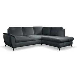 Ecksofa Geneva Stoff Grau Dunkelgrau