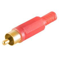 SCONN Cinchconnector rood met vergulde contacten