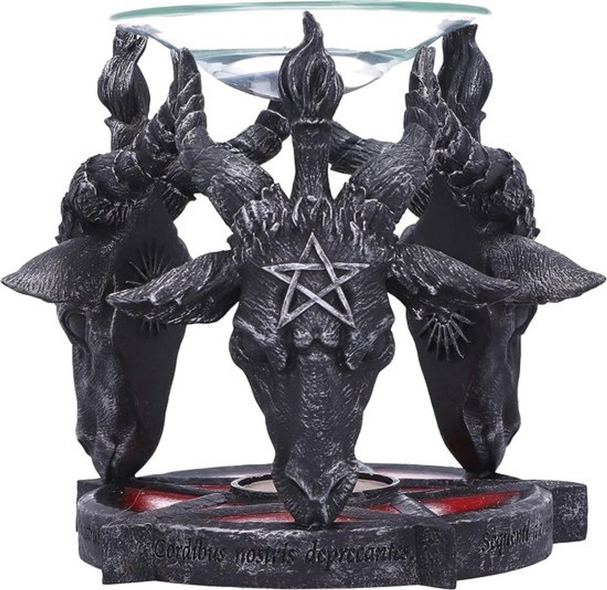Occult Baphomet Hoofd Oliebrander - Zwart - Hoogte: 13,5 cm
