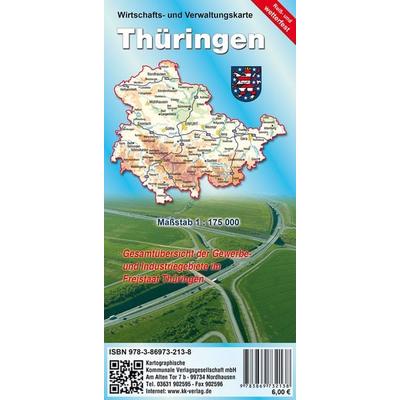 Wirtschafts- und Verwaltungskarte Thüringen, Sonstige von , Kkv, 978-3-86973-213-8