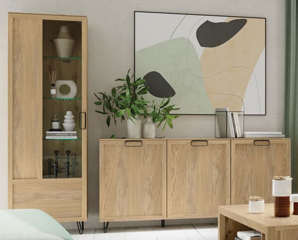 Szynaka Meble Wandmeubel Limbo Woonkamer Set, 2-delig, Eikenhout Artisan, Gedeeltelijk Massief