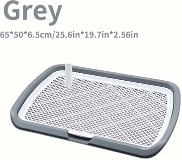 Inspire Picks Reusable Dog Potty Training Tray With Grid Non Slip Dog Potty Trainer For Indoor Pet Hygiene light Grey xl