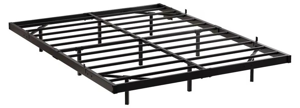 Schwebendes Bettgestell - Metall-Bettgestell - 140 x 190 cm - Schwarz - Robuster Lattenrost - Stabil und geräuscharm - Einfache Montage - Keine Boxspringmatratze erforderlich