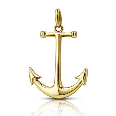 Kettenanhänger FIRETTI "Schmuck Geschenk Silber 925 Halsschmuck Anhänger Anker", gelbgoldfarben, Schmuckanhänger, Damen, Silber 925 (Sterlingsilber), 1,2 g, Kettenanhänger