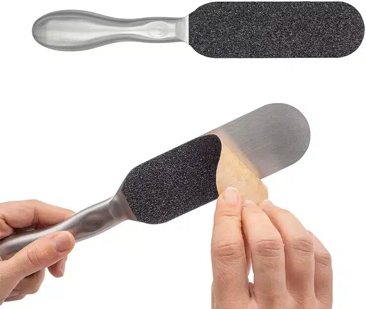 Raspa pedicure in acciaio inox 2 facce adesive