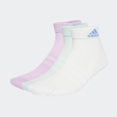 Funktionssocken ADIDAS PERFORMANCE "CUSHIONED SPORTSWEAR ANKLE, 3 PAAR", Damen, Gr. XL (46/48), weiß (powder plum, weiß, halo mint), Obermaterial: 62% Baumwolle, 34% Polyester, 3% Elasthan, 1% sonstige Fasern, Socken