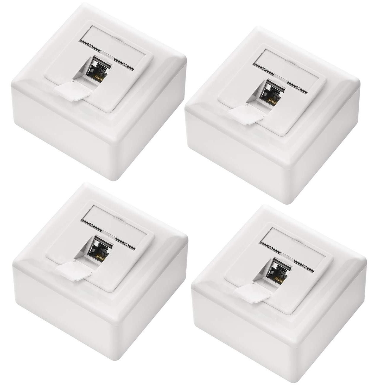 Memoryking deleyCON CAT6a universele netwerkmodule, 1x RJ45-poort, afgeschermd, wit, 4 stuks
